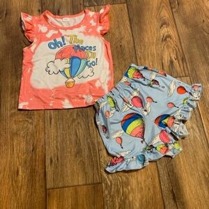 Kids Hot Air Balloon Dr Seuss Print Matching Set - Size: 4-5